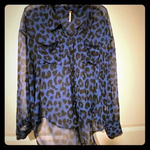 Free people sheer leopard top